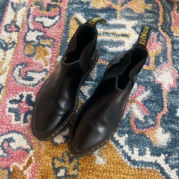 Dr. Martens Black Chelsea Boots with Yellow Stitching - Picture 3 of 6